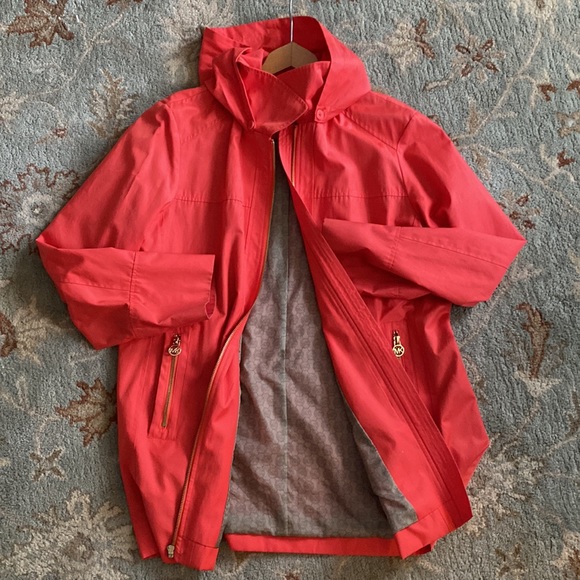 Like New Michael Kors Rainjacket - Coral - Petite XL - Picture 3 of 11